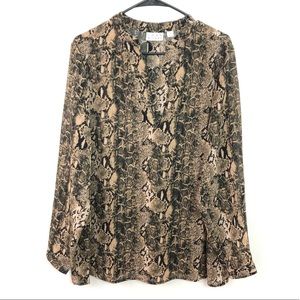 Joan Rivers Long Sleeve Snakeskin Blouse. 18W